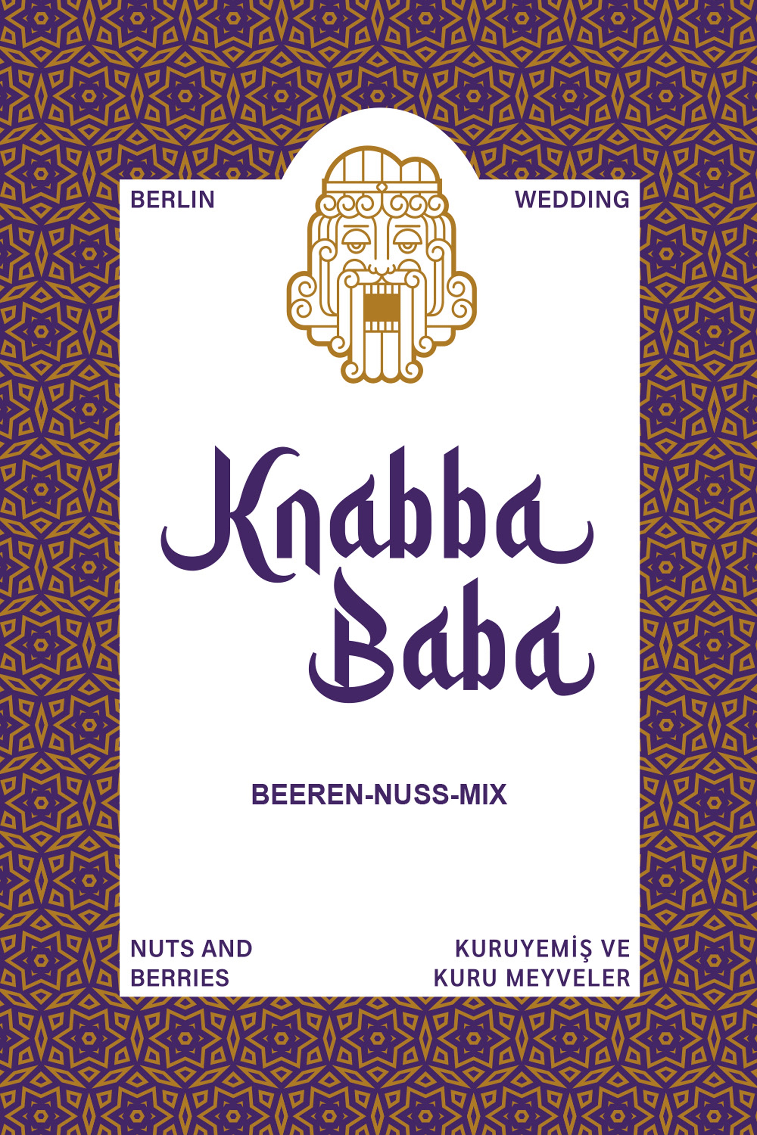 Produktetikett für Knabba Baba Beeren Nuss-Mix 1000 g