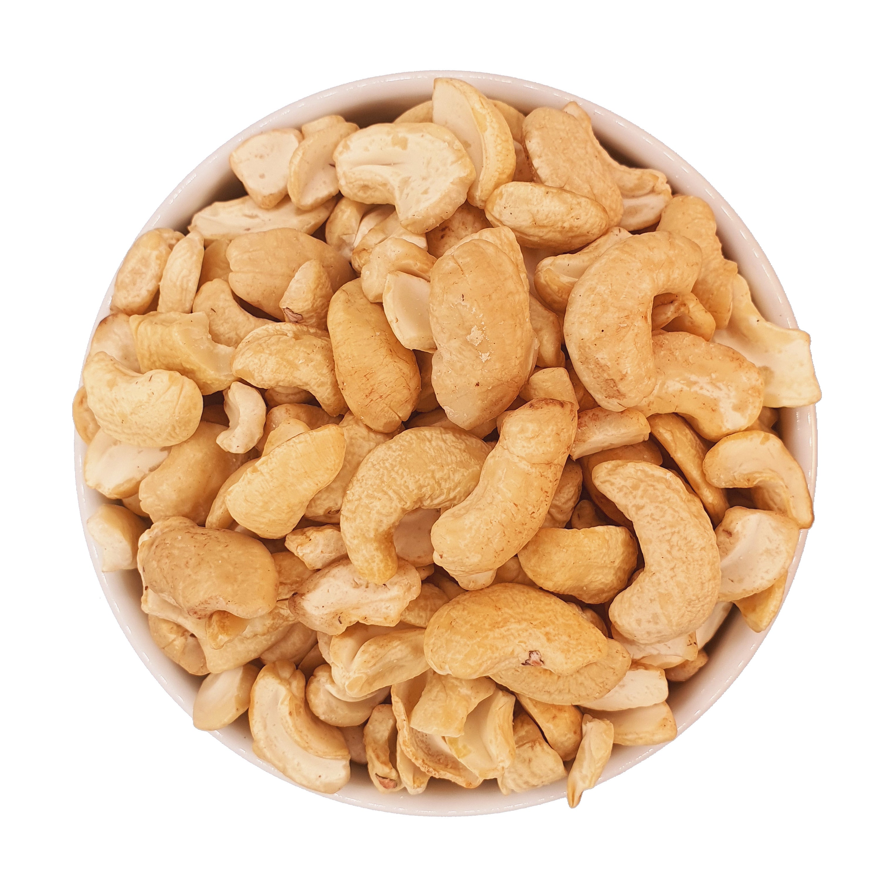 Cashew Bruch Natur 1000 g Schale von oben