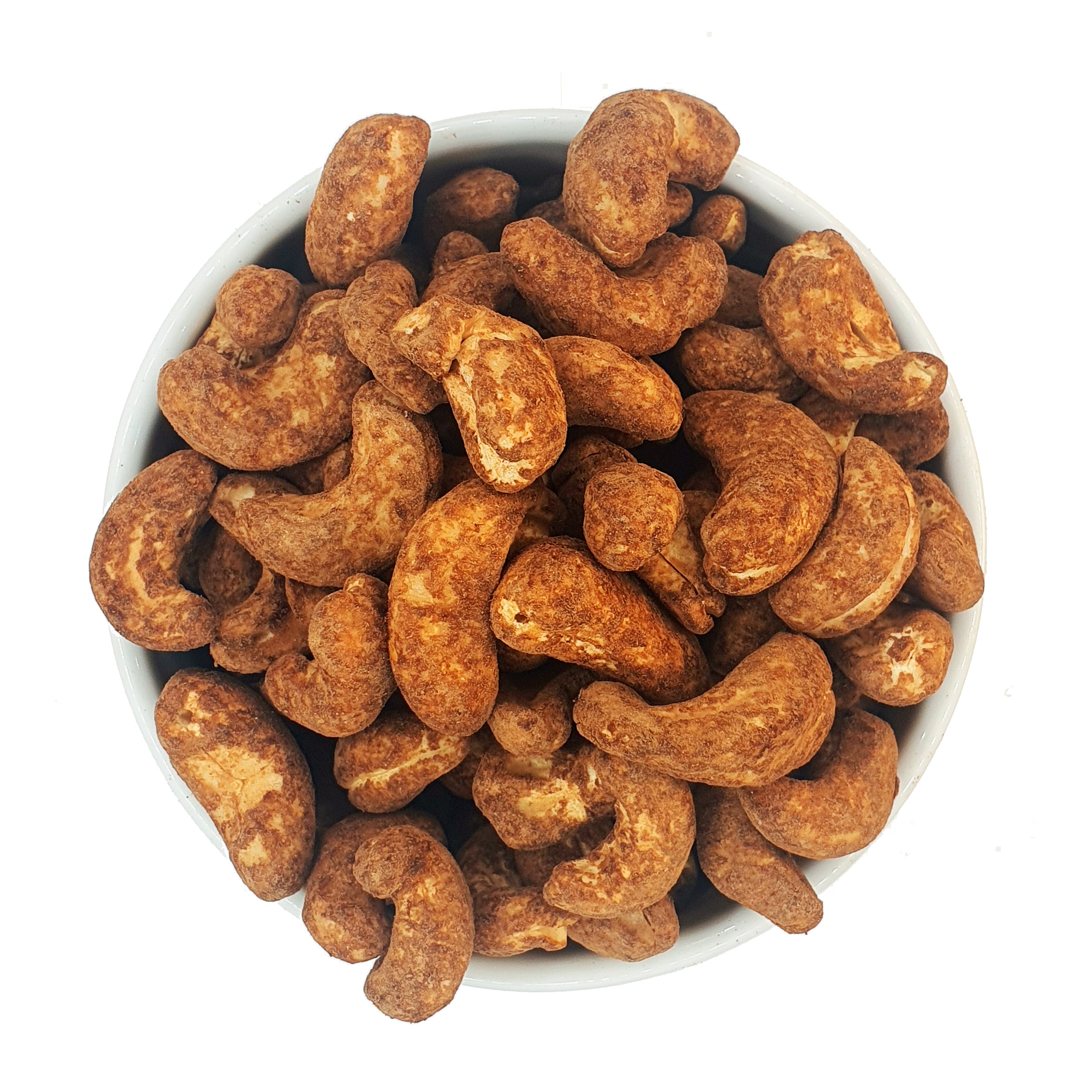 Geröstete Cashewkerne mit Kakao umhüllt 1 kg in Schale von oben