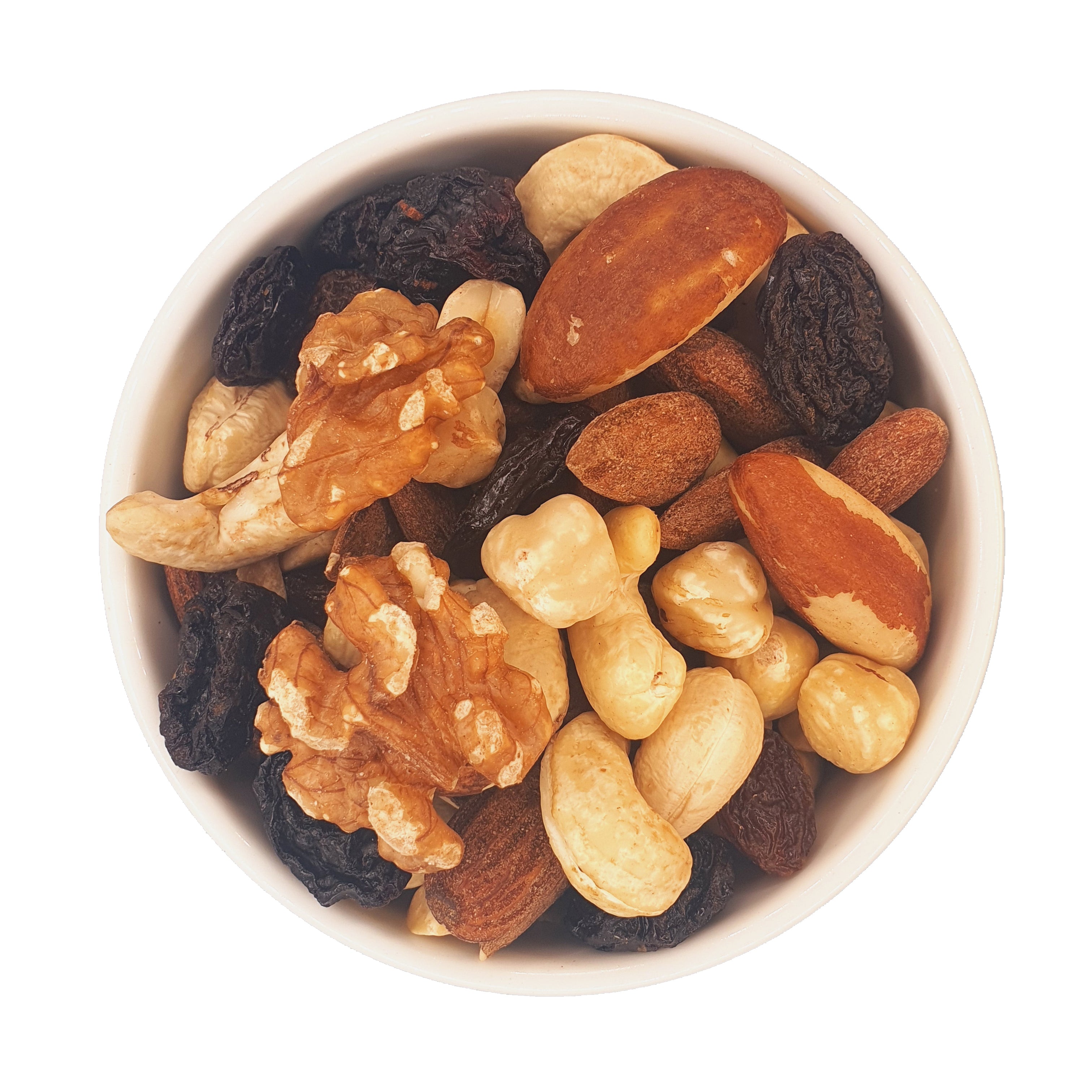 Studentenfutter Premium 1 kg – gesunder Nussmix mit Mandeln & Cashews in Schale von oben