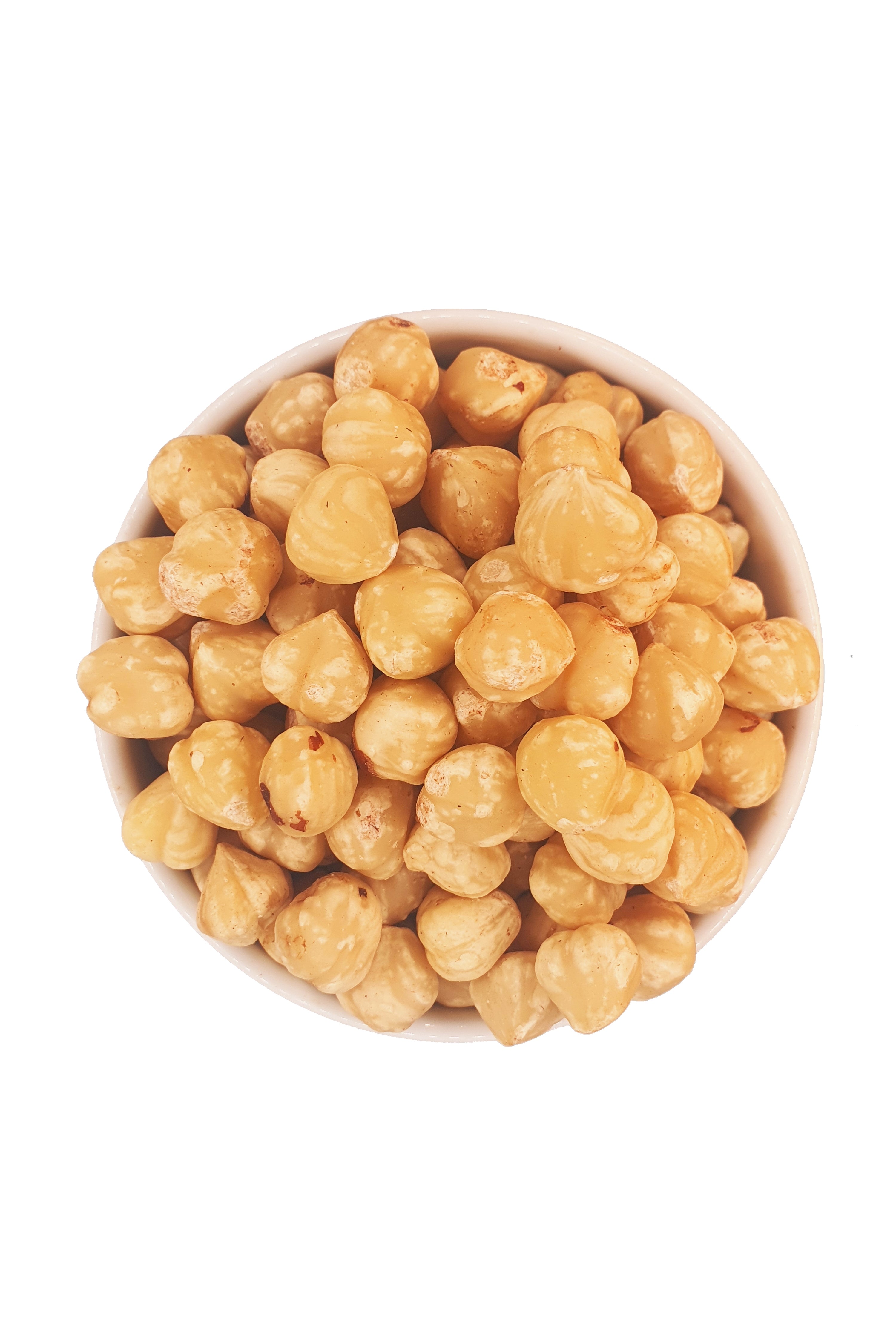 Haselnüsse blanchiert & geröstet 1 kg in Schale von oben