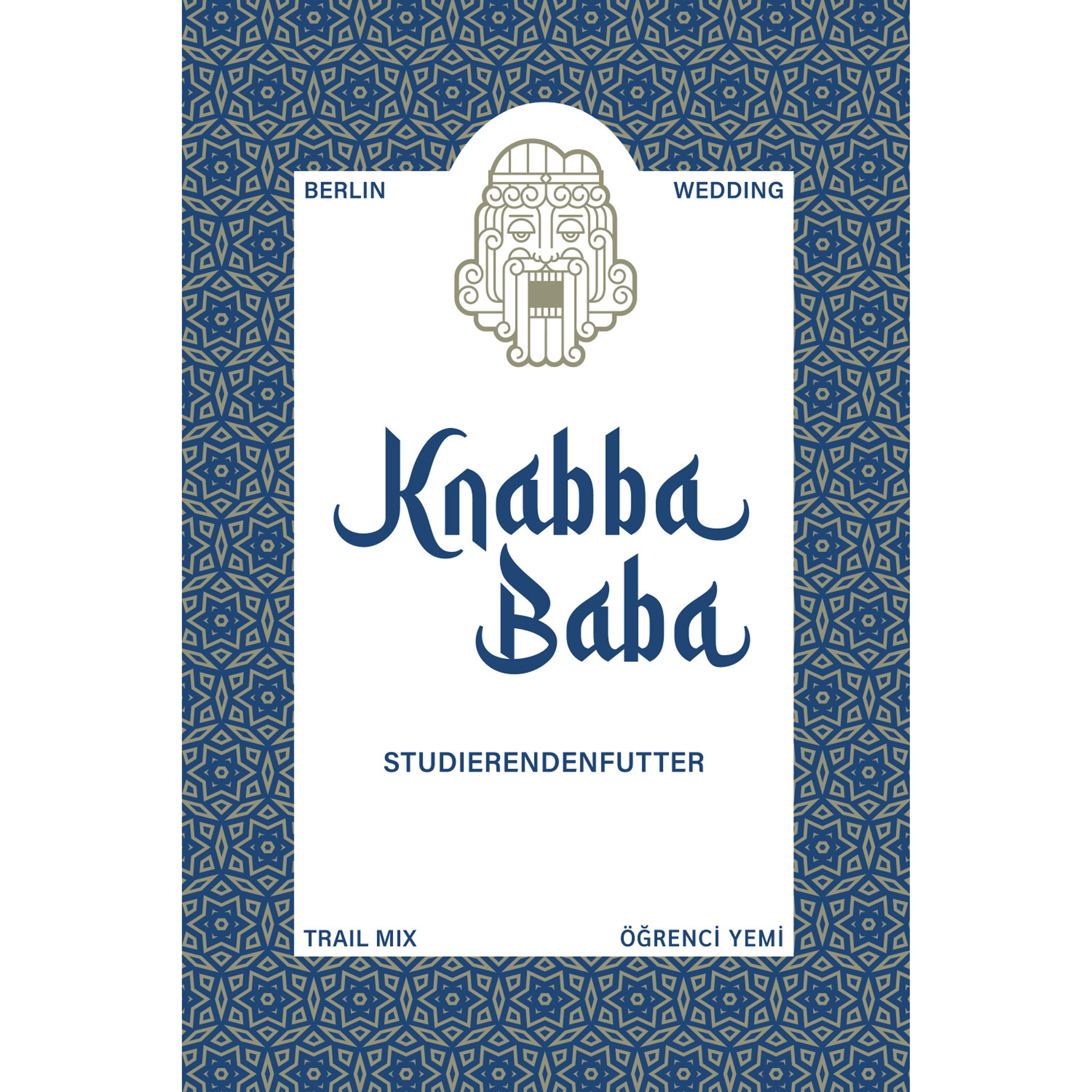 Produktetikett für Knabba Baba Studentenfutter 1000 g