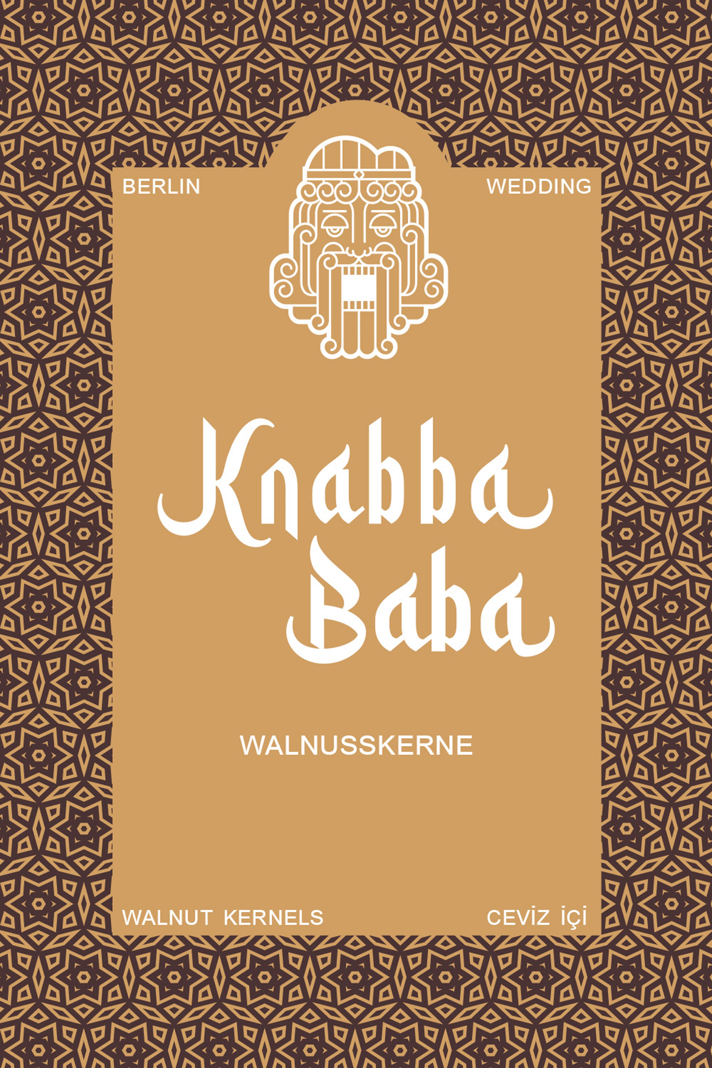 Produktetikett für Knabba Baba Walnüsse 900 g