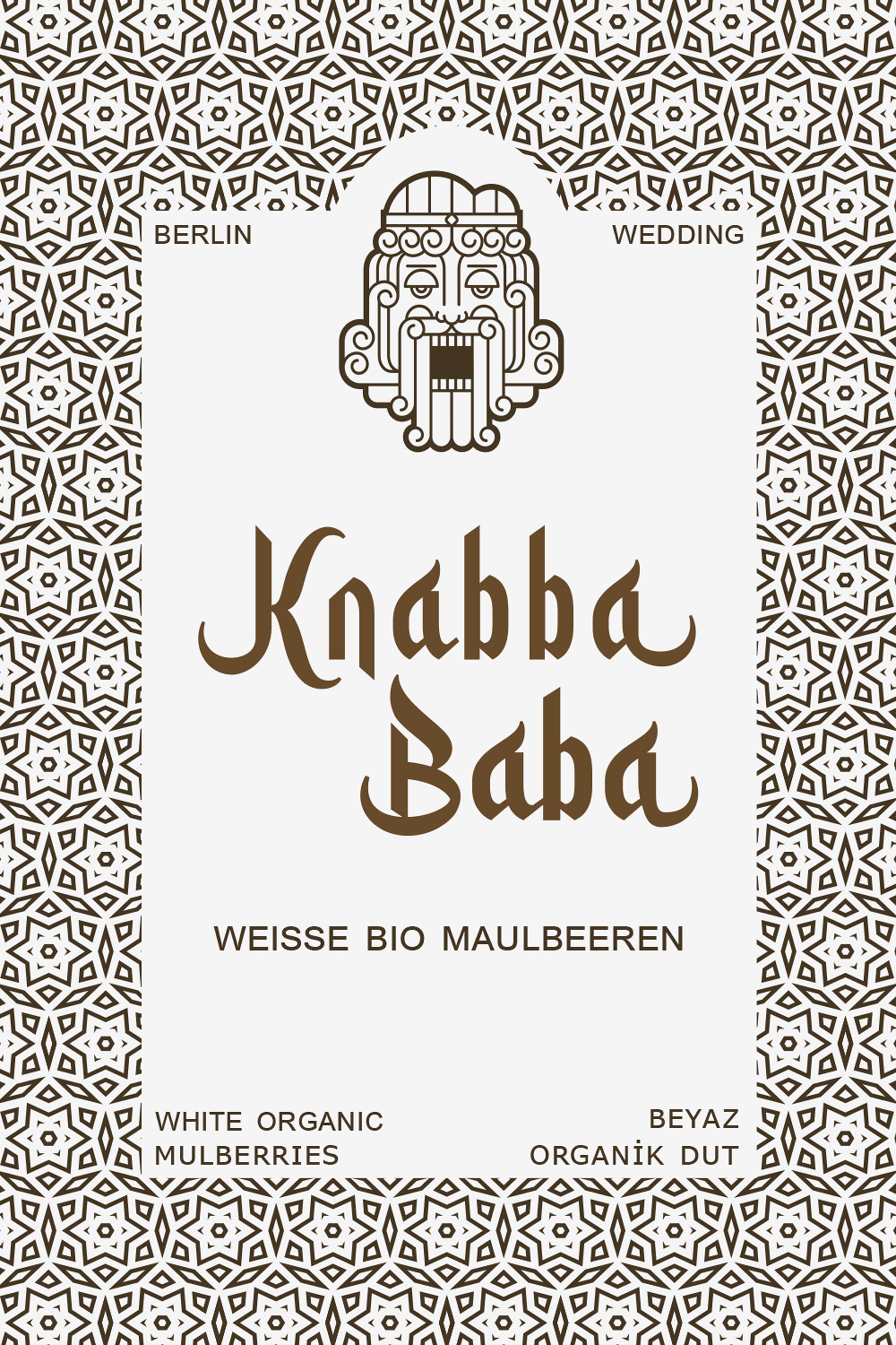Produktetikett für Knabba Baba Weiße Bio Maulbeeren 1000 g