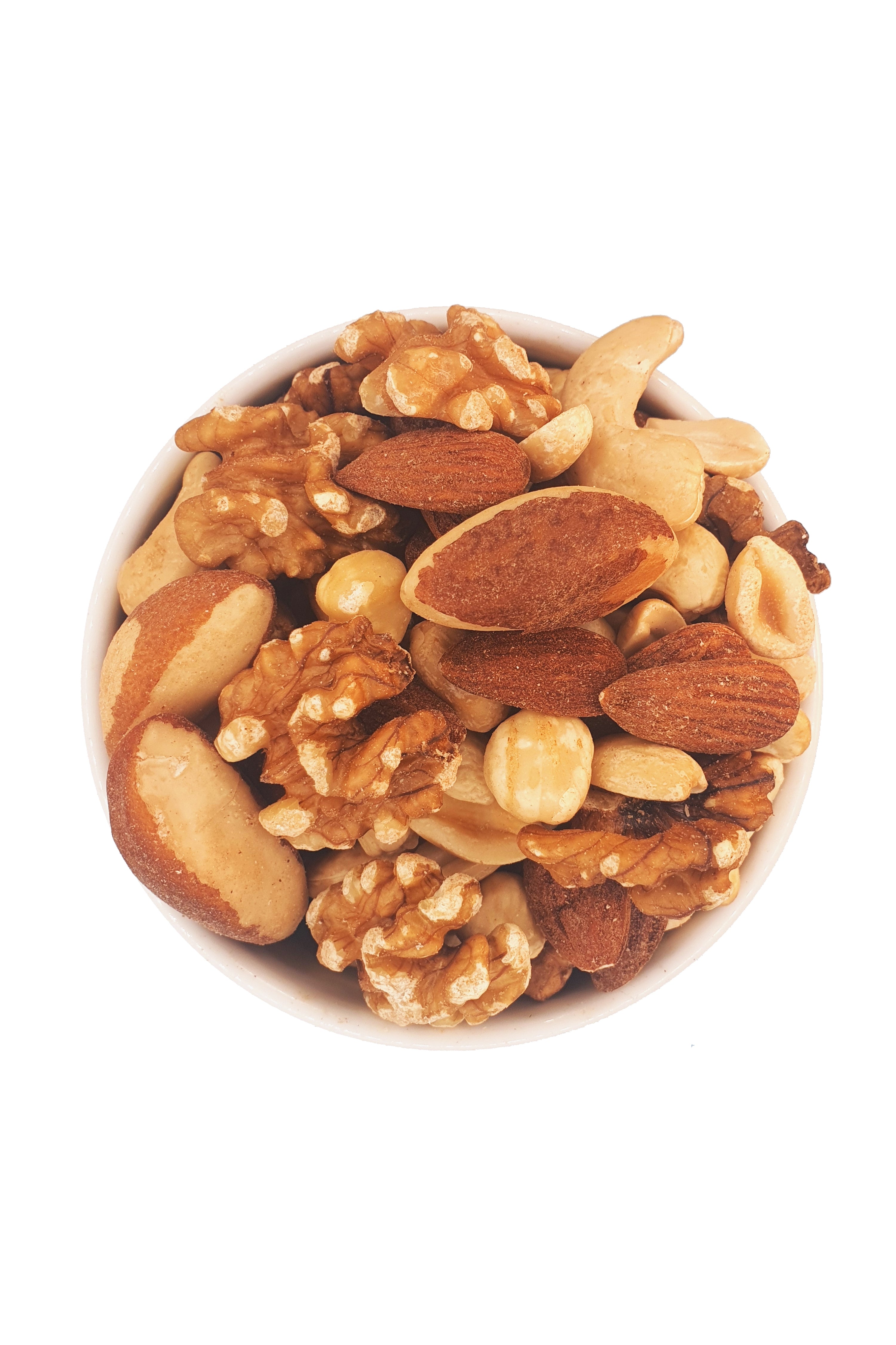 Edel Nuss Mix - Studentenfutter ohne Rosinen 1 kg in Schale von oben