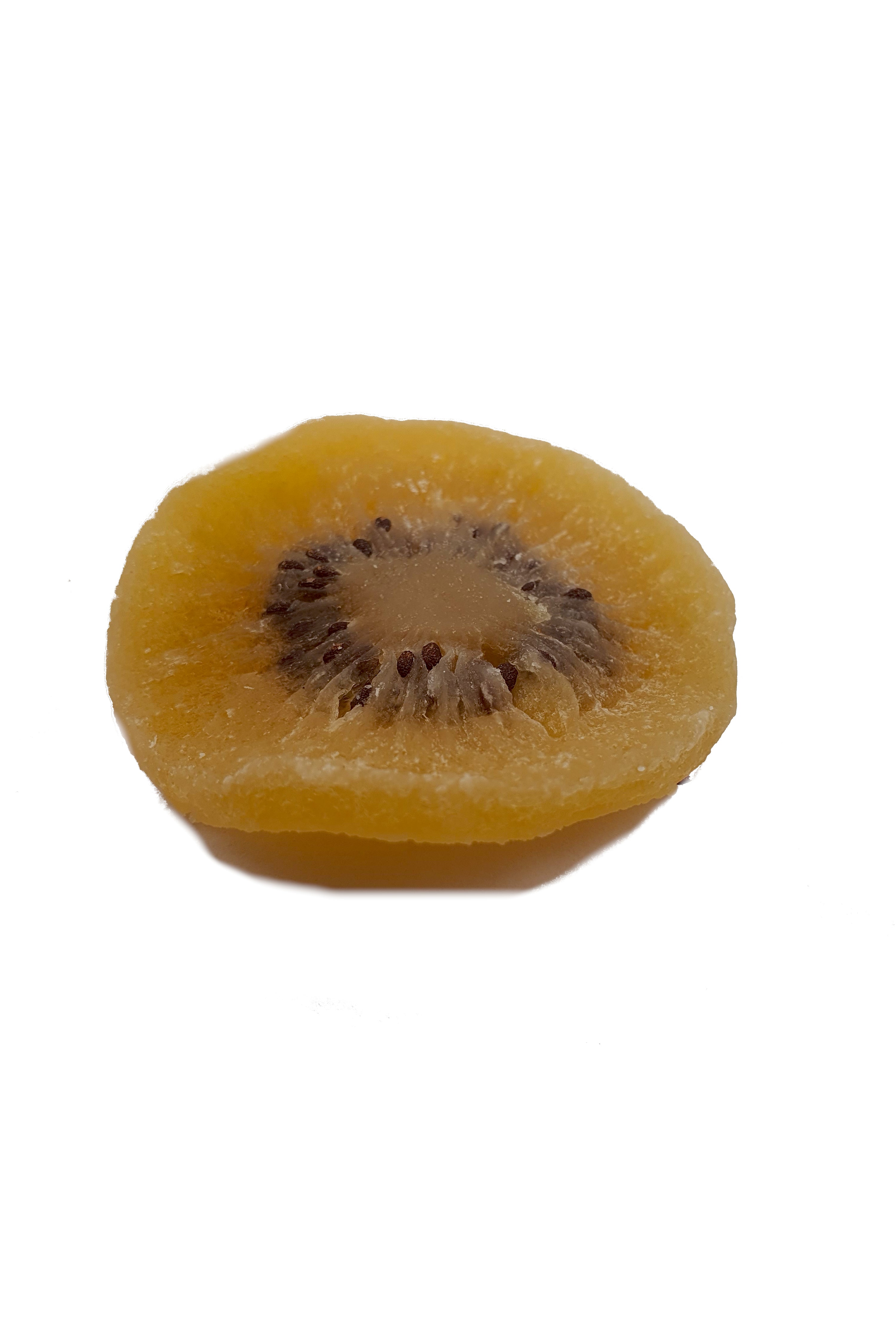 Knabba Baba eine einzelne getrocknete Kiwi Scheibe als gesunder Snack ohne Zuckerzusatz