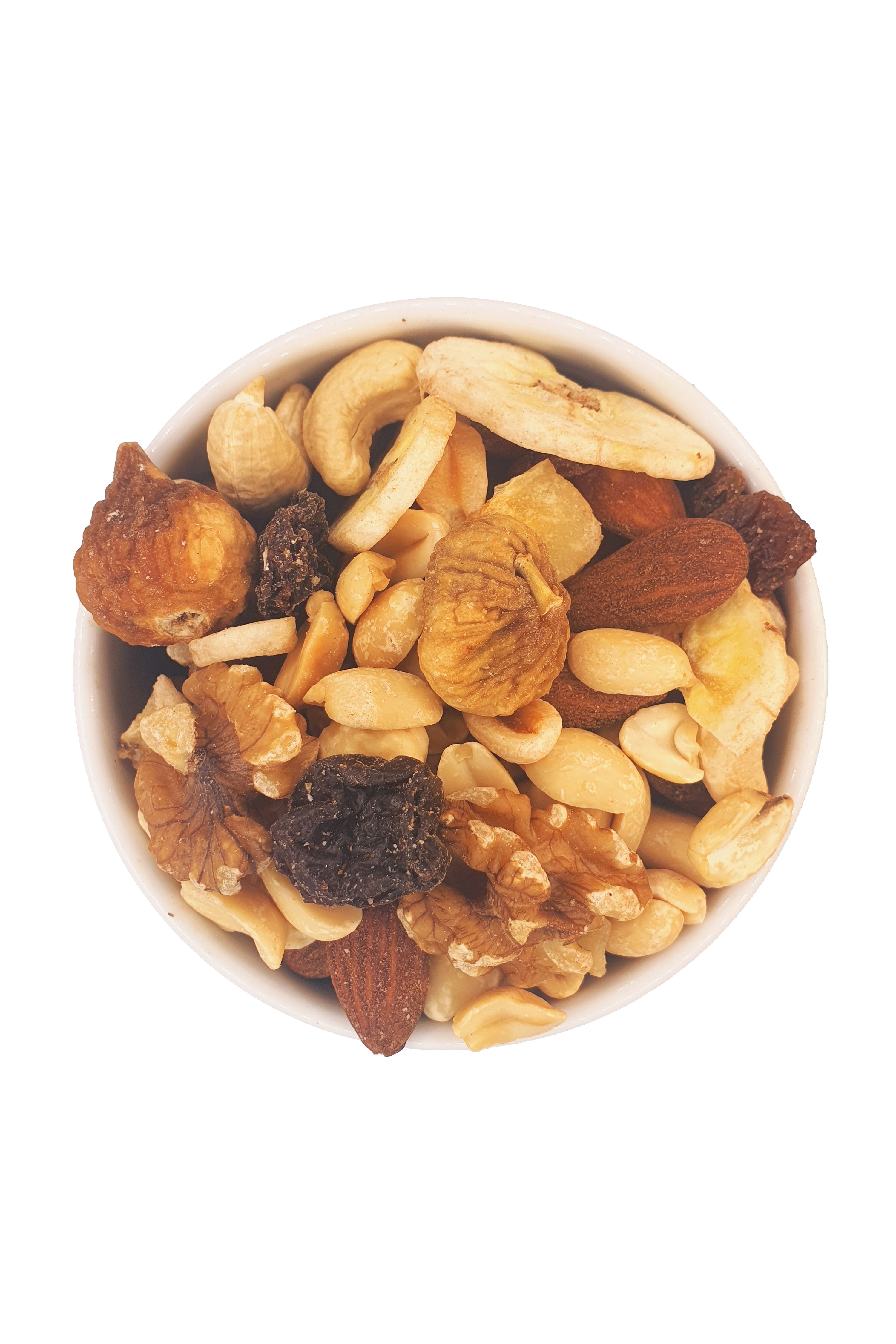 Knabba Baba Nussmischung mit Mandeln, Cashewkernen, Haselnüssen, Walnüssen und getrockneten Früchten