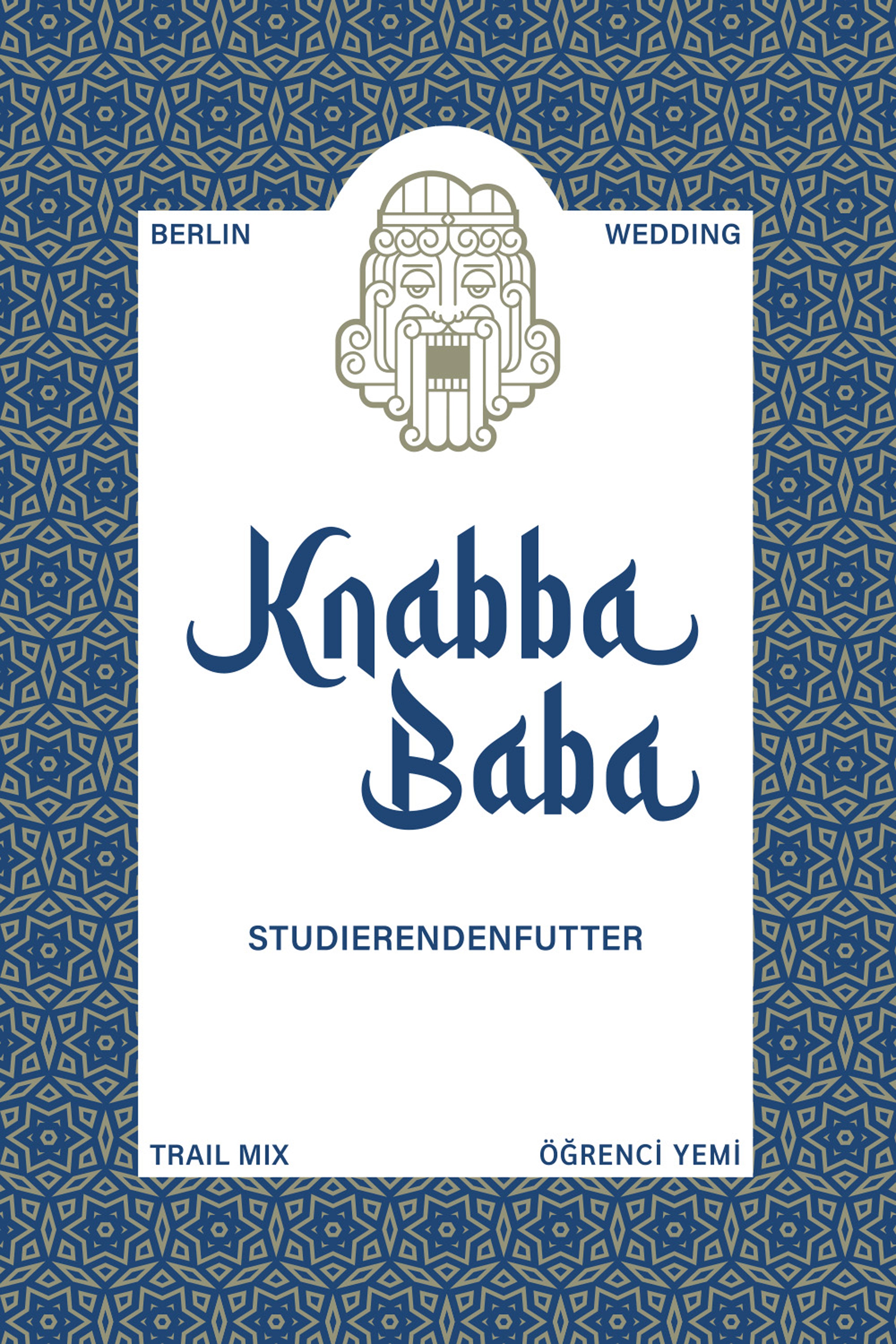 Produktetikett für Knabba Baba Studentenfutter 1000 g